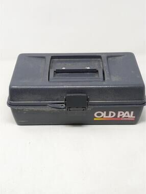 Vintage Old Pal Woodstream 1060 Fishing Tackle Box 3 Trays Brown Version 12"
